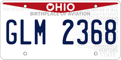 OH license plate GLM2368