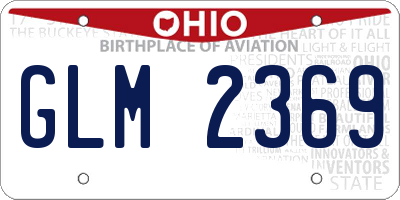 OH license plate GLM2369