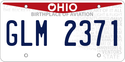 OH license plate GLM2371