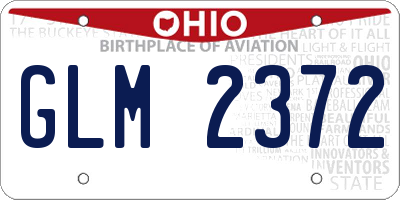 OH license plate GLM2372