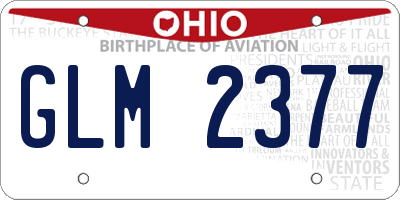 OH license plate GLM2377