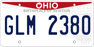 OH license plate GLM2380