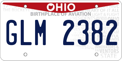 OH license plate GLM2382
