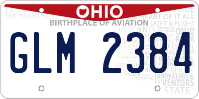 OH license plate GLM2384