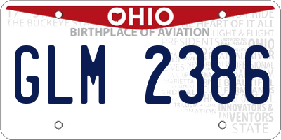 OH license plate GLM2386
