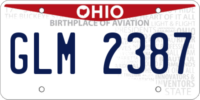 OH license plate GLM2387