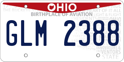 OH license plate GLM2388