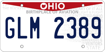 OH license plate GLM2389