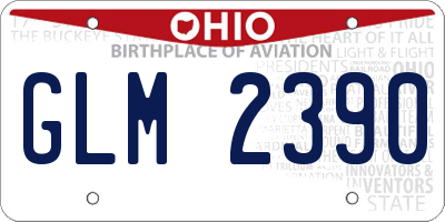OH license plate GLM2390
