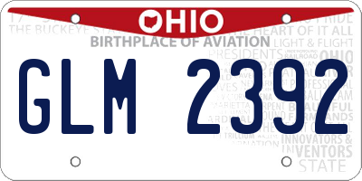 OH license plate GLM2392