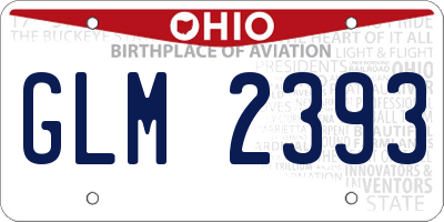 OH license plate GLM2393