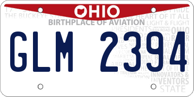 OH license plate GLM2394