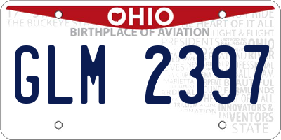 OH license plate GLM2397