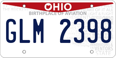 OH license plate GLM2398