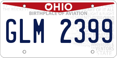OH license plate GLM2399