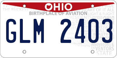 OH license plate GLM2403