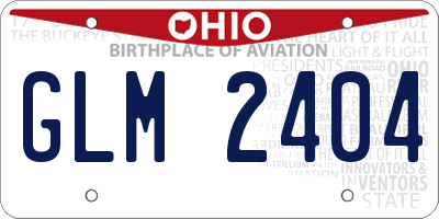 OH license plate GLM2404