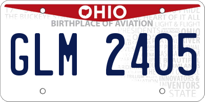 OH license plate GLM2405