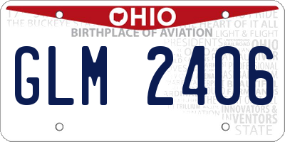 OH license plate GLM2406