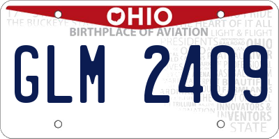 OH license plate GLM2409