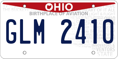 OH license plate GLM2410