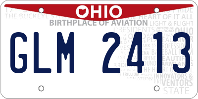 OH license plate GLM2413