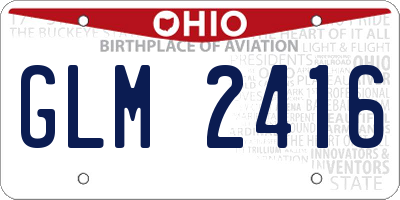 OH license plate GLM2416