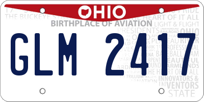 OH license plate GLM2417