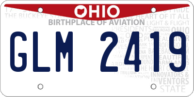 OH license plate GLM2419
