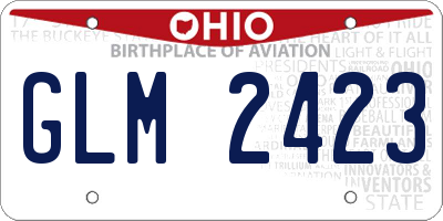 OH license plate GLM2423