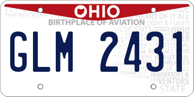 OH license plate GLM2431
