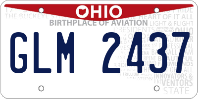OH license plate GLM2437
