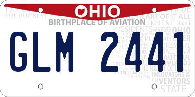 OH license plate GLM2441