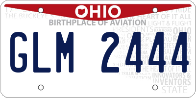 OH license plate GLM2444