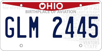 OH license plate GLM2445
