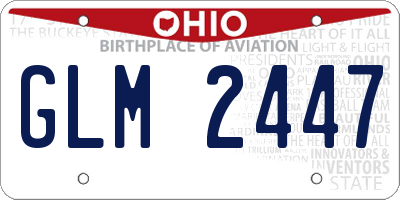 OH license plate GLM2447