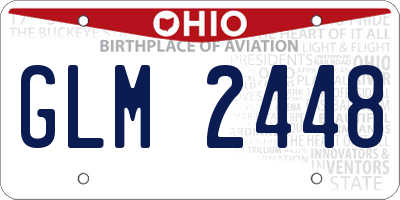 OH license plate GLM2448
