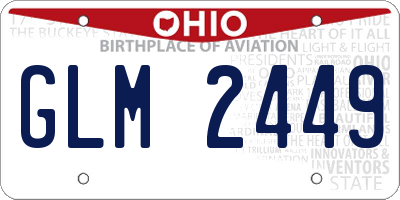OH license plate GLM2449