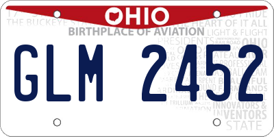 OH license plate GLM2452