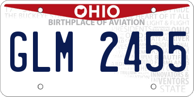 OH license plate GLM2455