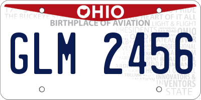 OH license plate GLM2456