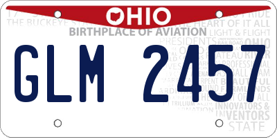 OH license plate GLM2457