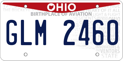 OH license plate GLM2460