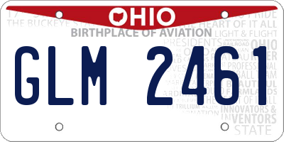 OH license plate GLM2461
