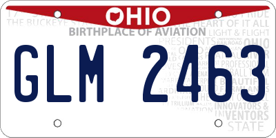 OH license plate GLM2463