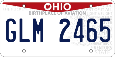 OH license plate GLM2465