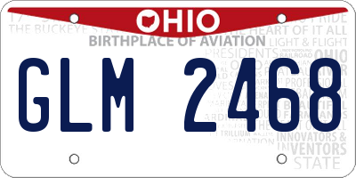 OH license plate GLM2468
