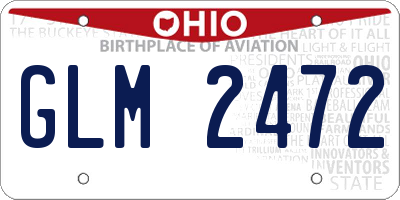 OH license plate GLM2472