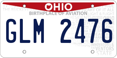 OH license plate GLM2476