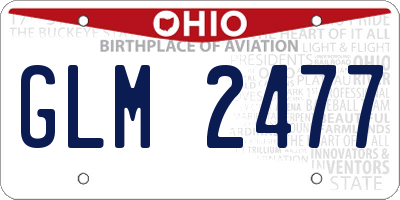 OH license plate GLM2477